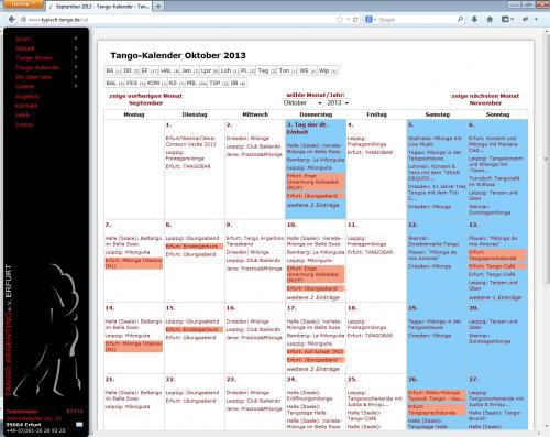 Modifiziertes Kalender-Layout am 23.09.2013