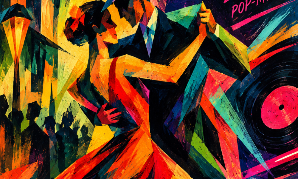expressionistisches Tanzpaar in Neonfarben